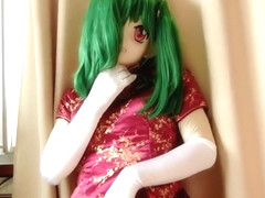 my kigurumi dressd in cheongsam