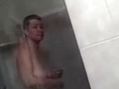 I'm taking a shower in homemade huge tits video