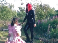 Femdom Joi For Newbiw Sissy Slut! Spanking In The Forest Wearing Latex!