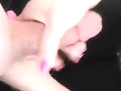 Handjob pink nails