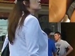Gorgeous students upskirt in subway