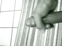 Cum! Black and white jerk (slow motion)