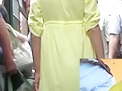 Dark Brown in yellow petticoat