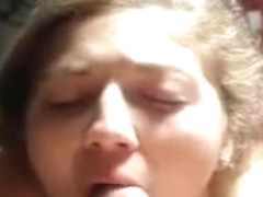 my girl sucking and taking a facial