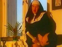 Nun having pleasure