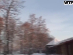 Amateur brunette Vera gets naughty in the zoo