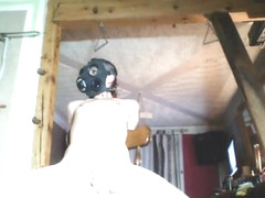 Slave Nina. Tied, Gasmask, Shaved And Penetrated