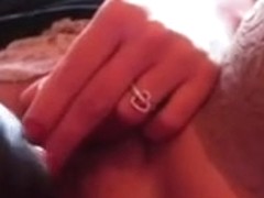 Lonely wife using massive dark sextoy