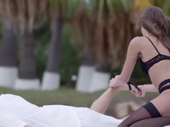 Silvie enjoys sensual fuck outdoors