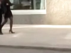 Candid voyeur video of office gal in pantyhose in the street 08p