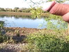 Jacking Off On the Side of a Public River PT.2 w/ Cumshot!