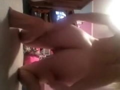  immature pawg copulates her sex-toy at home