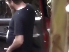 Voyeur busts another hoe fucker in the forest