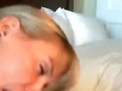 schlong hungry blond floozy eats his load