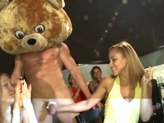 Taking facial in front of her friends