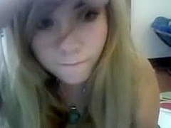 Cute golden-haired angel undresses on web camera