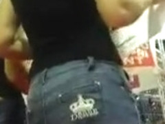 Dancing college girl with cute little asses