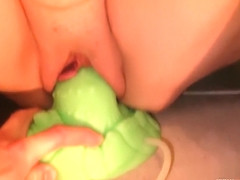 riding green giant bad dragon dildo