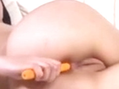 Domini fucks butt hole and pussy with vibrator