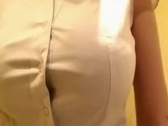 Busty yellow haired swallows huge penis