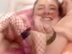 Gal in fishnets rides my cock in homemade couple porn