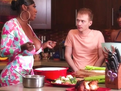 Ebony Milf With Big Juggs Seduces Skinny Shy Teen 18+ Boy