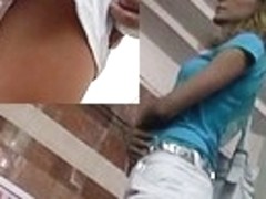 Girl hidden up the petticoat