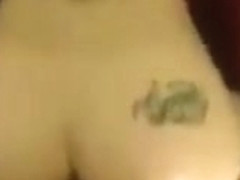 Tatted chick gets creampied