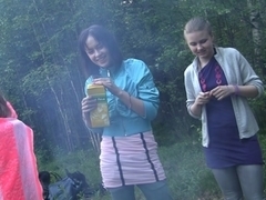 Russian students staged an fuckfest in the woods