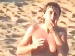 Changing at the beach