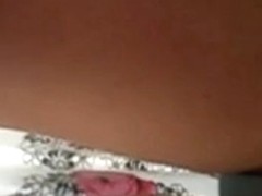 hot dark brown (colleen) in white flowing costume upskirt