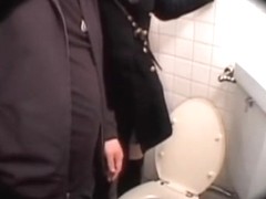 Beautiful Japanese teen had hardcore sex in a toilet