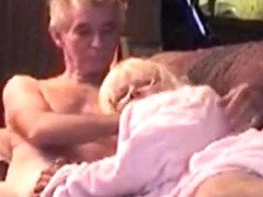 Hot milf sucking my granold man's cock