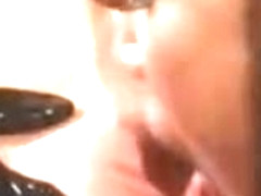 Asian fucks her blonde friends ass with a strapon