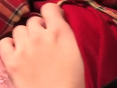 Asian teen massages her hot pussy in private