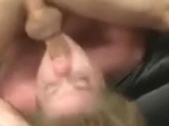 Fat Blonde Amateur Getting Her Face Roughly Fucked On Floor