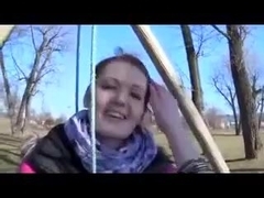 junior redhead outdoor handjob