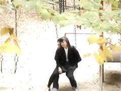 Sex on the swingset with a Korean coed girl