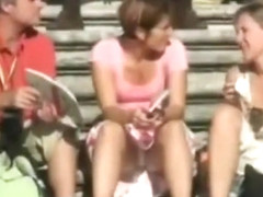 Plenty of public upskirts in voyeur video