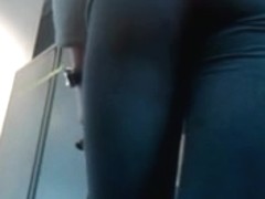 College Hottie Spandex Booty Up Close