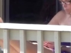 new neighbor lady flashes her panties and pussy