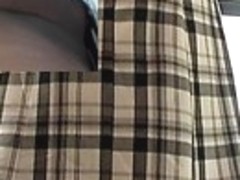 Panty strap squeezed betwixt ass cheeks up petticoat