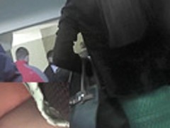 Cute panty pad demonstrated in upskirt porn video