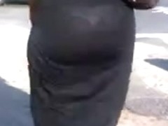 Candid see through black dress ebony booty of NYC