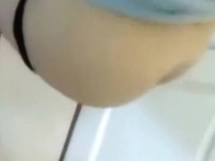 Taiwan couple fuck infront of toilet mirror