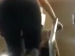 Amazingly hot chick with big luscious butt loves stair climber machine