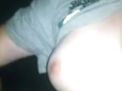 Drunken Blowjob then bust over tits