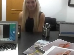 Blonde Model Sucks Agent for a Better Job