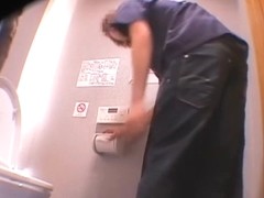Hot Jap takes a piss and gets screwed in the toilet