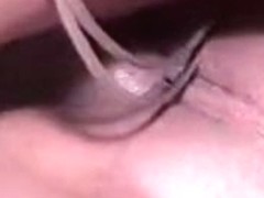 Hairless latin chick creampied pussy